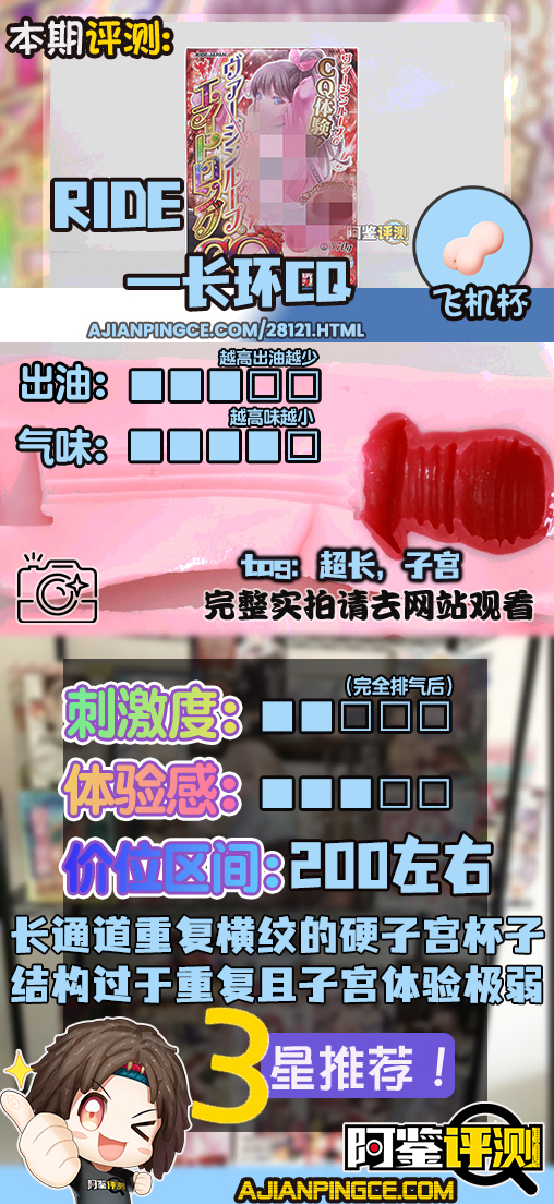 RIDE——“长环CQ”评测！RJ经典的圆筒横纹+硬化子宫，组合起来的体验居然这么无聊....